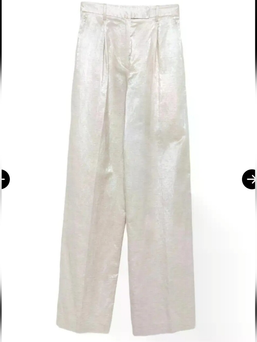 Avenue Montaigne Paris Shimmer Linen Trousers - Pearl